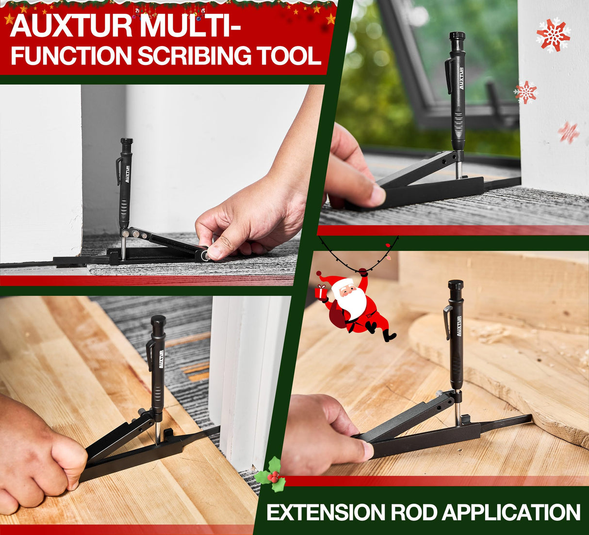 AUXTUR Contour Gauge Scribeing Tool,Supergauge Shape and Outline Tool with Aluminum Alloy,Woodworking Tools,Carpenter Pencil Holder for Marking Gauge AUXTUR