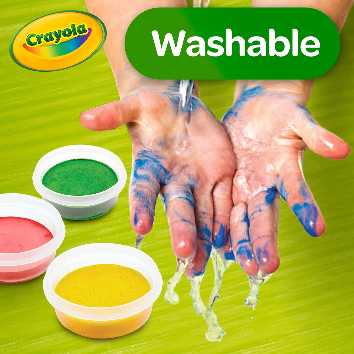 Crayola Spill Proof Paint Set (8ct), Washable Toddler Paint Kit, with Activity Pages, Kids Paint Brushes, Paint Pots, Ages 3+ Crayola