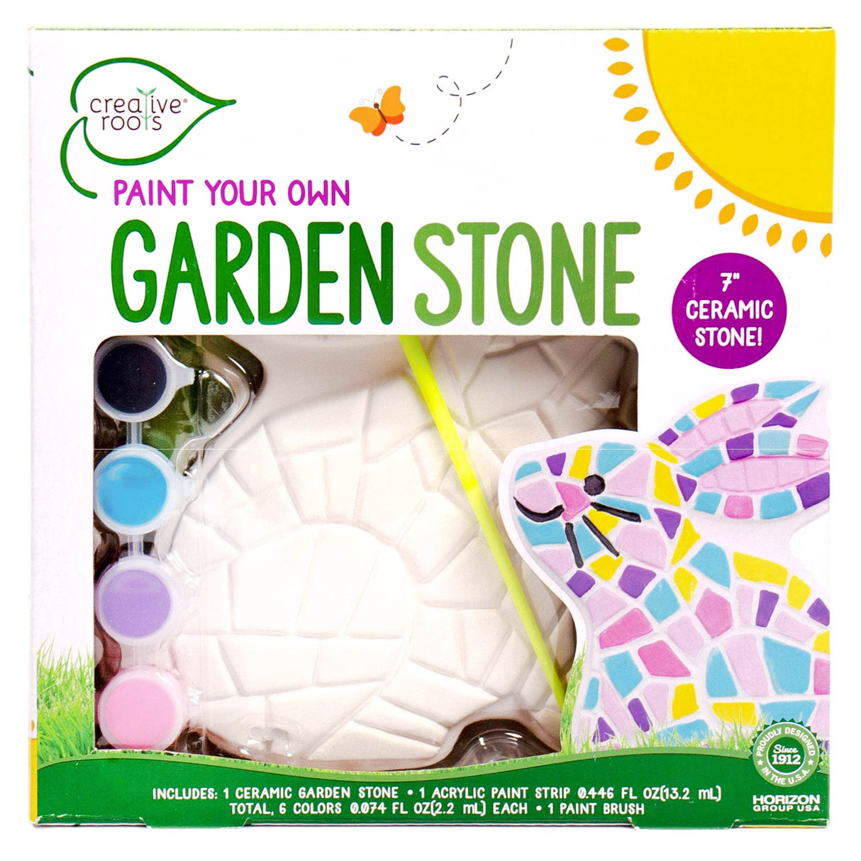 Creative Roots Paint Your Own Bunny Garden Stone, Craft Kits, Stepping Stones Kit for Kids, Ceramics to Paint, Ages 6+ Creative Roots