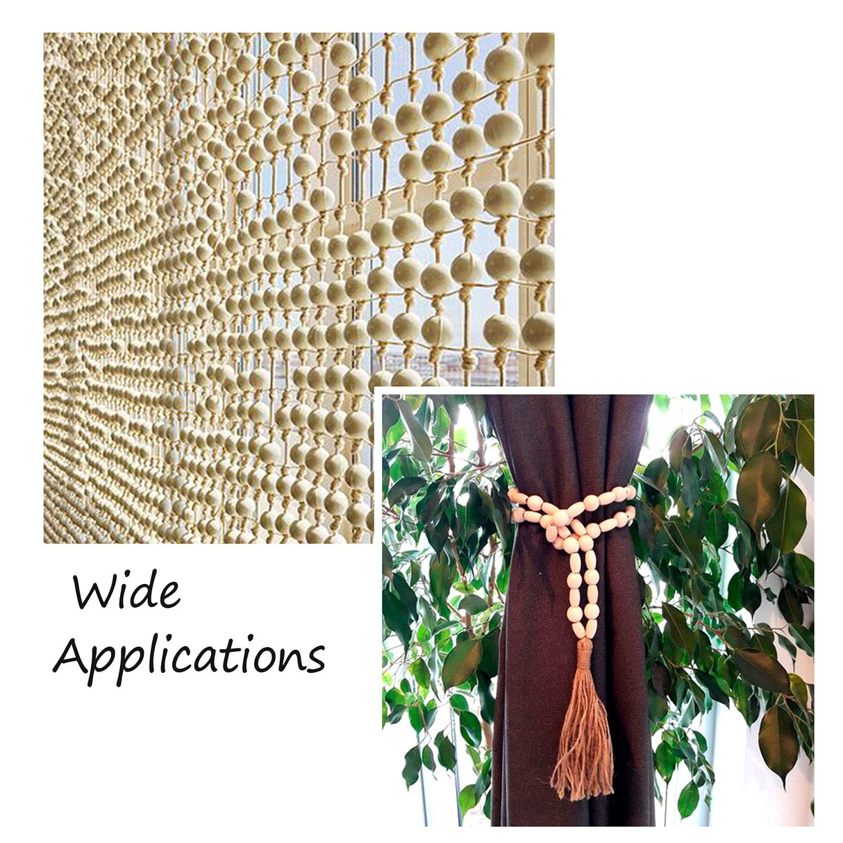 Pandahall 120Pcs Natural Large Hole Wood Beads Oval & Round Unfinished Wooden Loose Spacer Beads for Craft Jewelry Making, Hole:9-10mm PH PandaHall