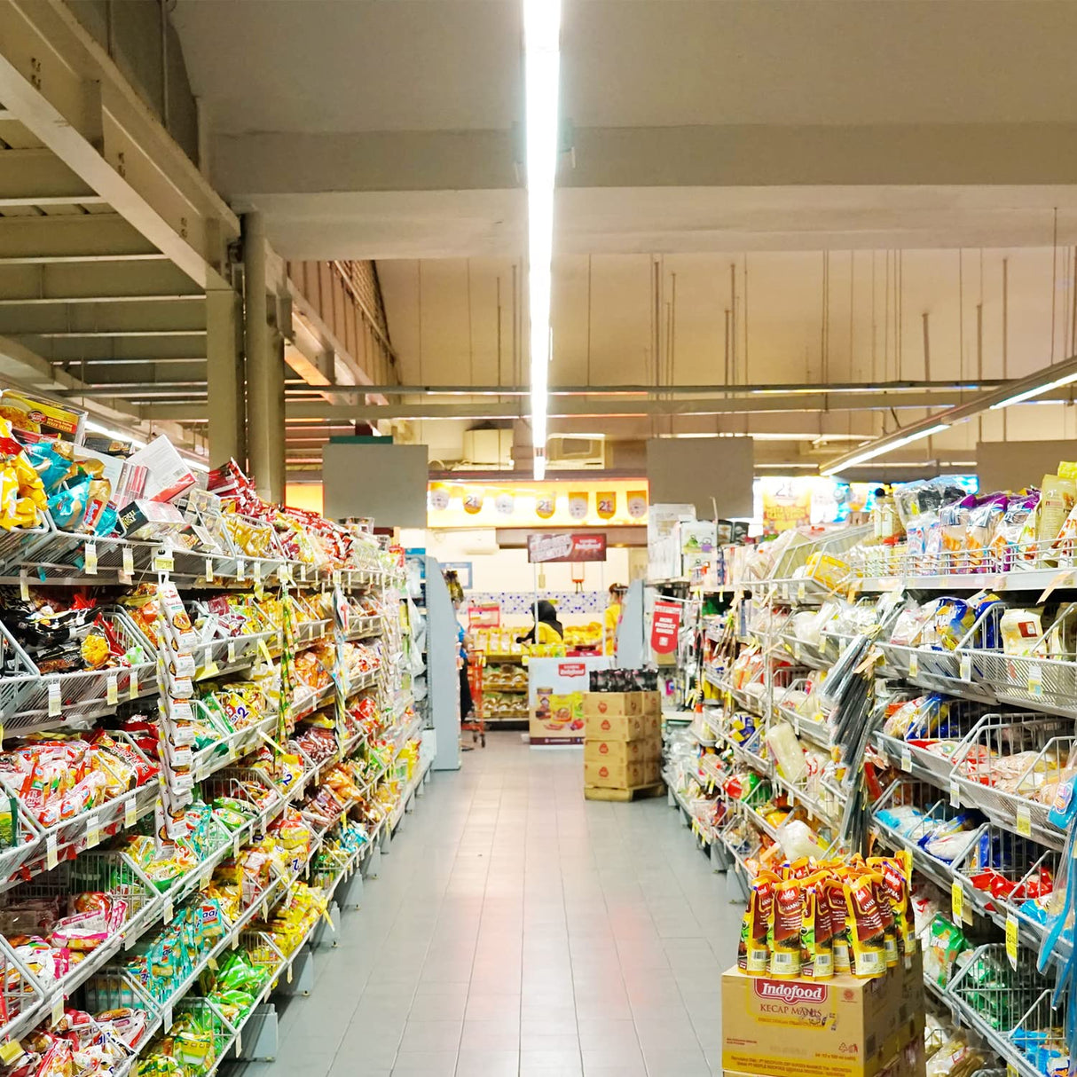 OOOLED 4FT Linkable 42W 4800LM 5000K LED Ceiling Lights for Garages, Pull Chain ON/Off, Linear Work Light Fixture with Plug, 2 Pack OOOLED