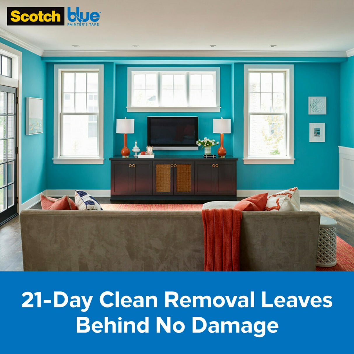 Scotch Painter's Tape Blue Pre-taped Painter's Plastic, Unfolds to 24 inches x 30 yards, PT2093EL-24 Scotch