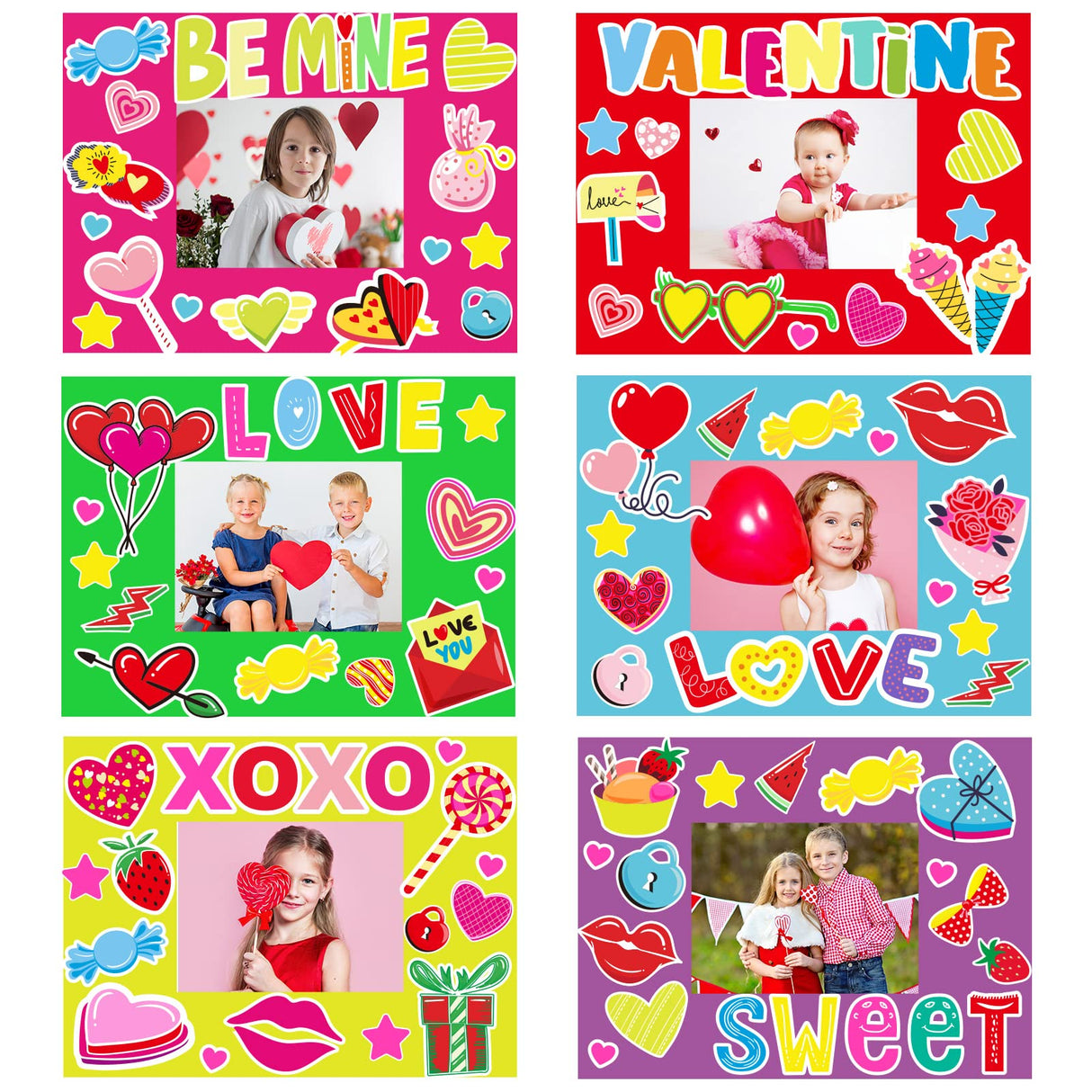 chiazllta 30 Packs Valentine’s Day Picture Frame Craft Kits for Kids Valentines DIY Craft Heart Art Valentine’s Day Party Decoration Favor Home chiazllta