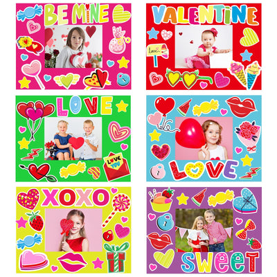 chiazllta 30 Packs Valentine’s Day Picture Frame Craft Kits for Kids Valentines DIY Craft Heart Art Valentine’s Day Party Decoration Favor Home