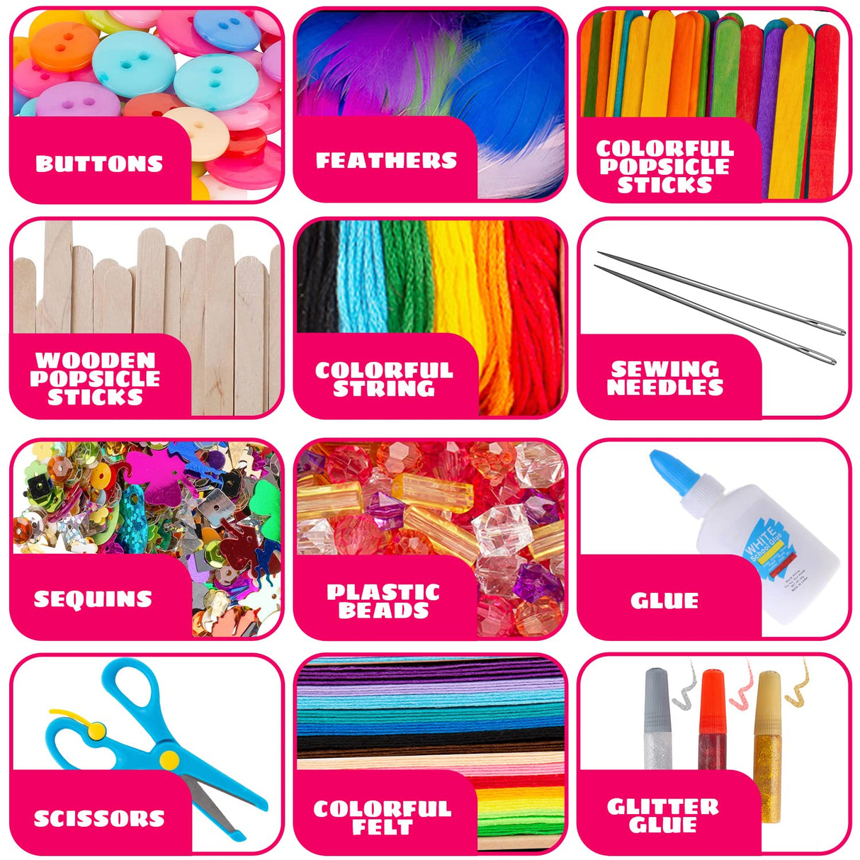 Blue Squid Arts and Craft Supplies for Kids - 3000+pcs Deluxe Craft Chest, Giant Arts and Crafts Kit, Craft Box of Art Supplies for Kids, Kids Craft Blue Squid