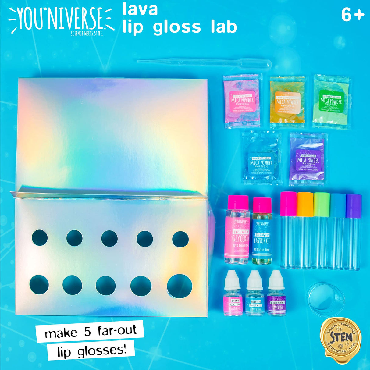 Just My Style You*niverse Lava Lip Gloss Lab, At-Home STEM Kits For Kids Age 6 And Up, Makeup Kits, DIY, Activities for Birthday Parties, Sleepovers Just My Style