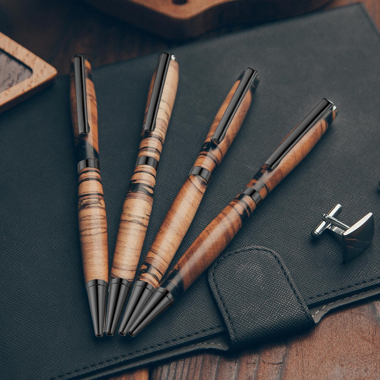 Colarr 10 Pcs Pen Kits for Wood Turning 7mm Slimline Pen Twist Pen Kit with Refill Lathe Turning Supplies for Making Pen Office Classroom Supplies Colarr