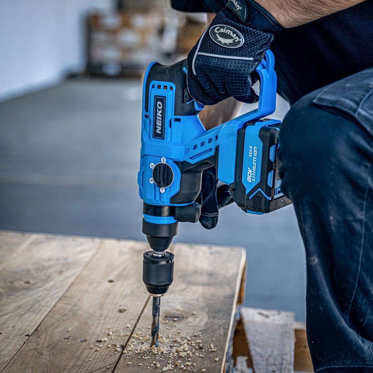 NEIKO 10882A Cordless Rotary Hammer Drill, Includes 20-Volt Li-ion Rechargeable Battery, Fast Charger, SDS Plus Hammer Drill, Heavy Duty Brushless Neiko