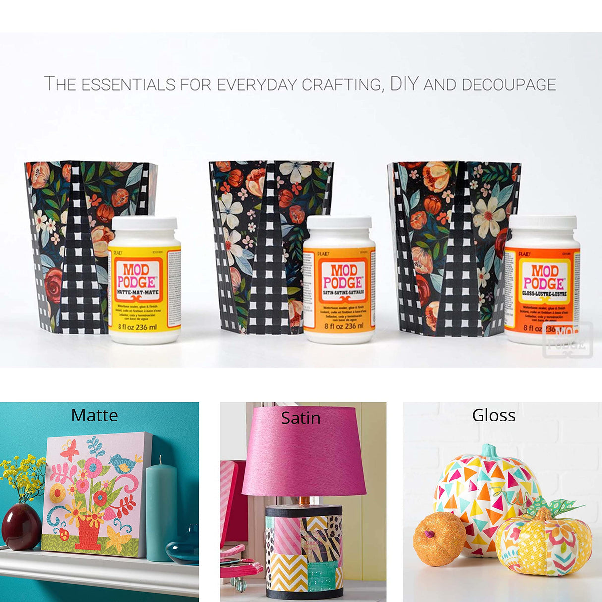 Mod Podge CS11302 Waterbase Sealer, Glue and Finish, 16 oz, Matte Mod Podge