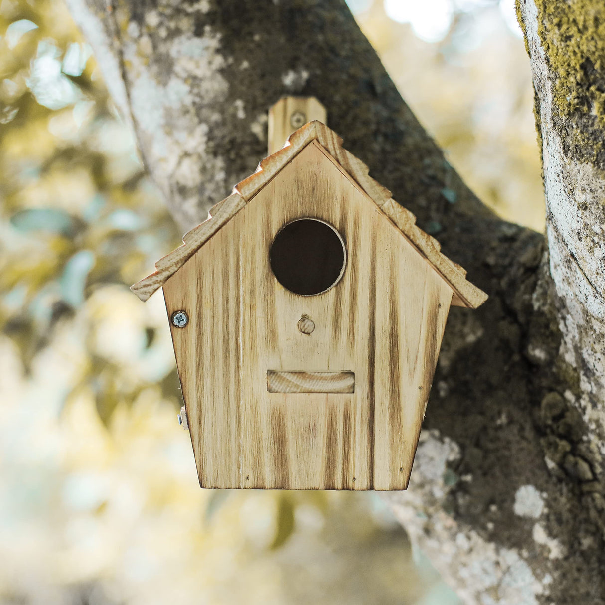 Bird House Bird Houses for Outside with Pole Wooden Bird House for Finch Bluebird House Cardinals Hanging Birdhouse Clearance Garden Country Cottages NATUREYLWL