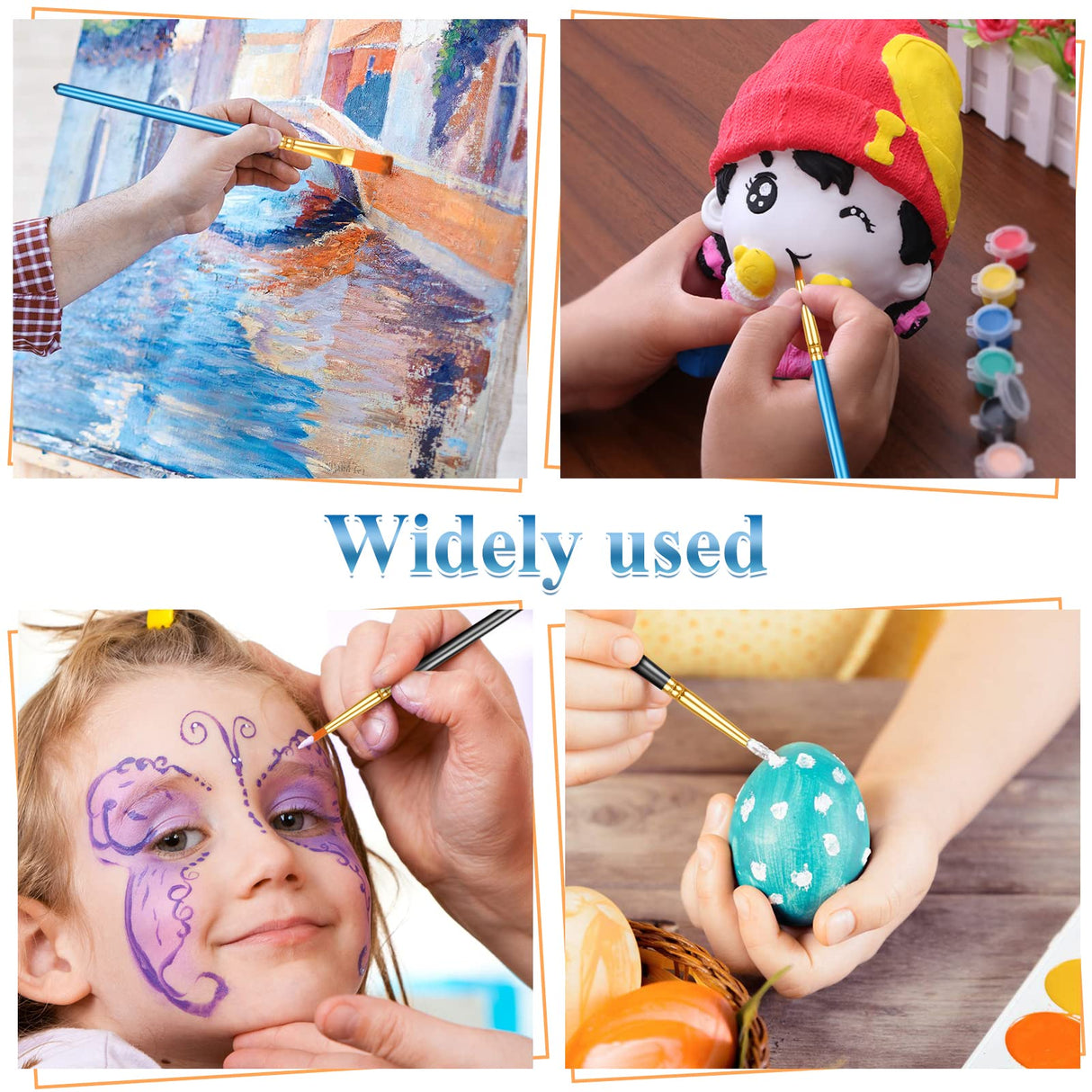 40 Pcs, Paint Brush Set for Acrylic Painting, Watercolor Brushes for Acrylic Oil Watercolor, Miniature Detailing, and Rock Painting Phinus