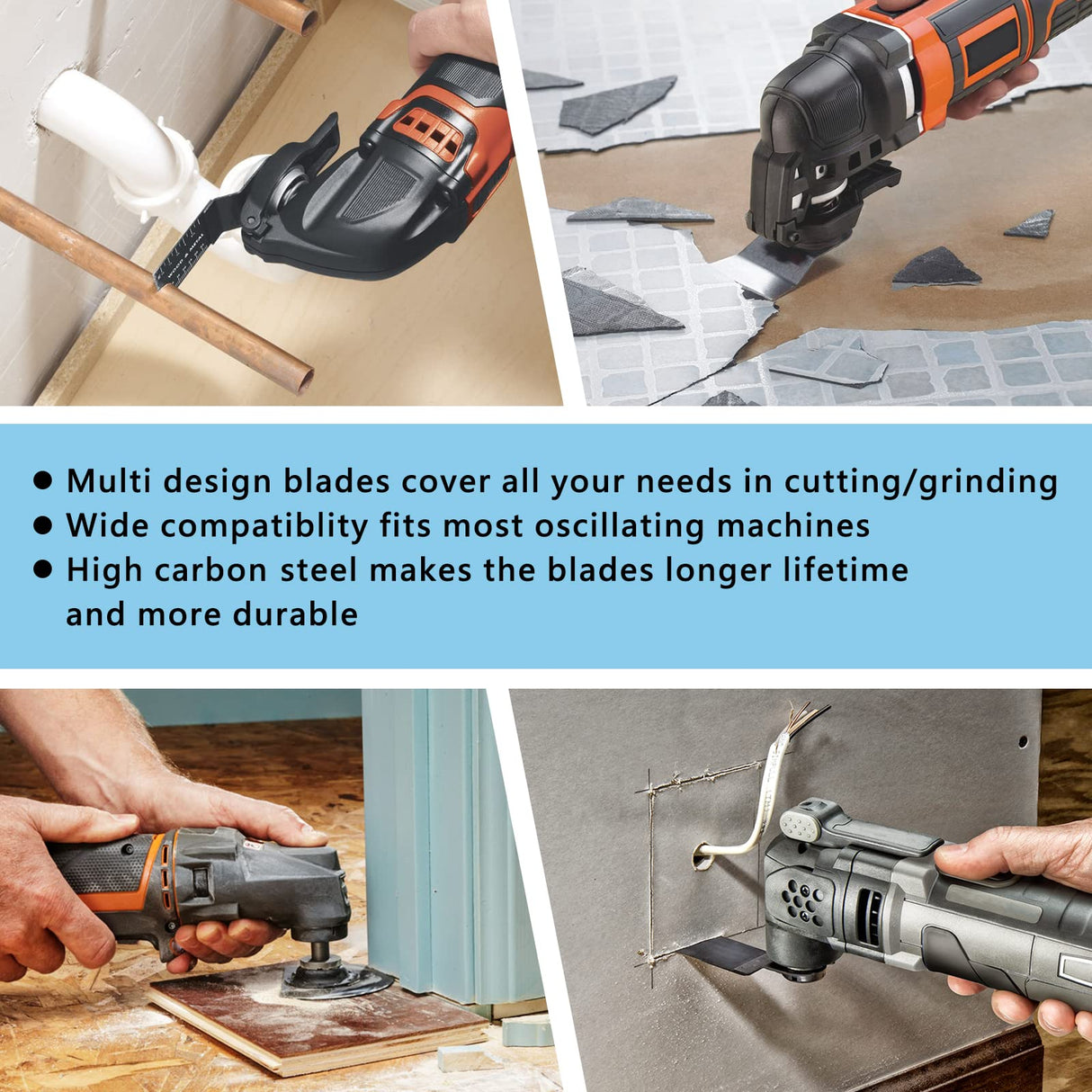 OTUCO 94 Pack Oscillating Saw Blades, Wood Metal Cutting Multitool Bi-Metal Blades Quick Release Tool Blades Kits Fit for Dewalt, Makita, Ryobi, OTUCO