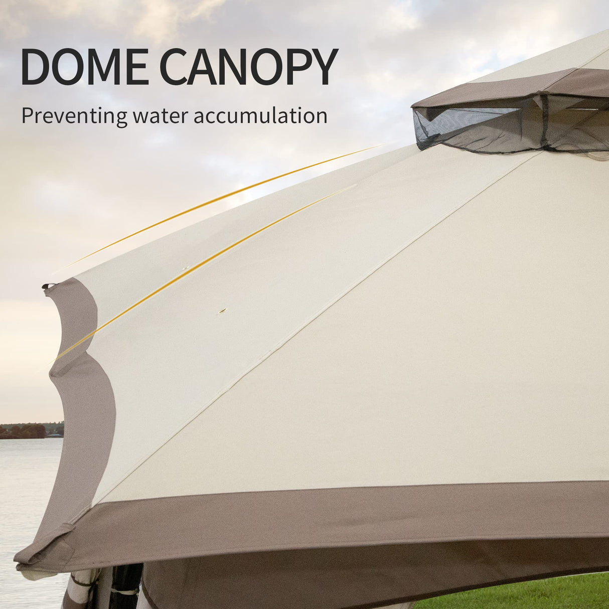 Joyside 10x20 ft Outdoor Gazebo, Double-Tier Roof Gazebo Tent with Curtains and Nettings, Patio Spacious Carport Gazebo with Metal Steel Frame Joyside