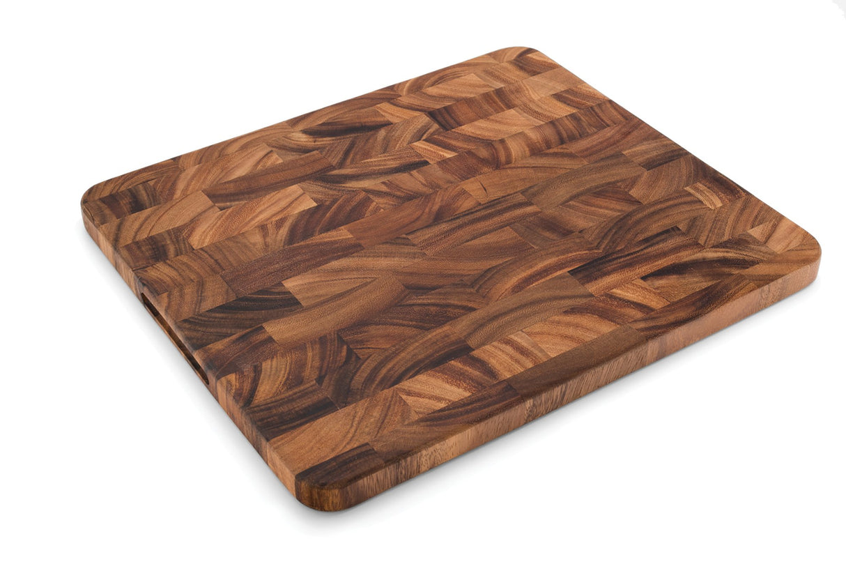Ironwood Gourmet Oslo End Grain Utility Cutting Board, 14 x 16 Inches, Natural Acacia Wood Ironwood Gourmet