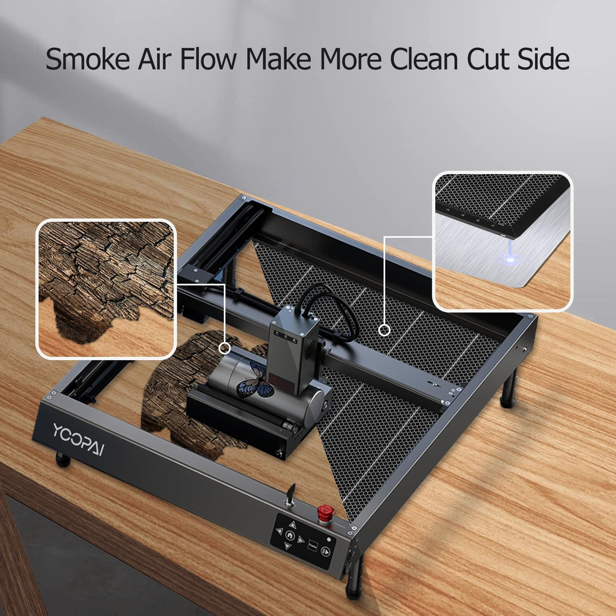 YOOPAI Honeycomb Laser Bed 400x400mm Honeycomb Working Table with Aluminum Panel for Laser Cutter Engraver Accessories, Desktop Protection, Fast Heat YOOPAI