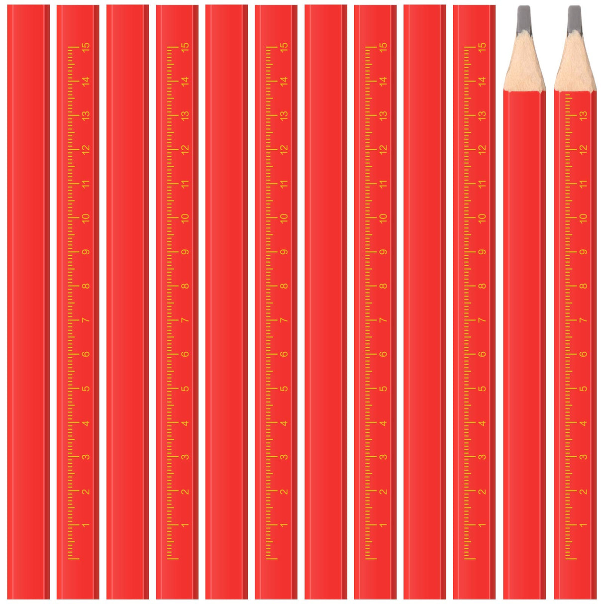 Zonon 100 Pieces Carpenter Pencils, Octagonal Red Hard Black Carpenter Pencils Construction Pencils for Woodworking Marking and Concrete Marking Zonon
