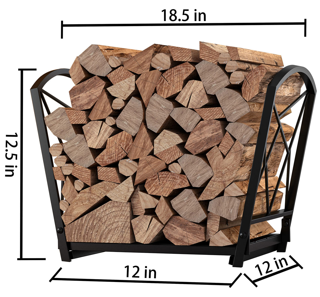 Fire Beauty Firewood Log Rack, Iron Wood Lumber Storage Holder for Fireplace, Heavy Duty Log Storage Bin for Firepit Stove Accessories Fire Beauty