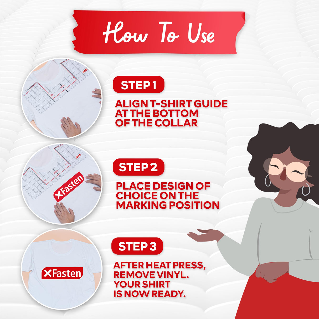 XFasten Tshirt Ruler Guide for Vinyl Alignment 17 Inch T Shirt Ruler Guide Centering Ruler, Shirt Ruler for Heat Press and Cricut, Shirt Measurement XFasten