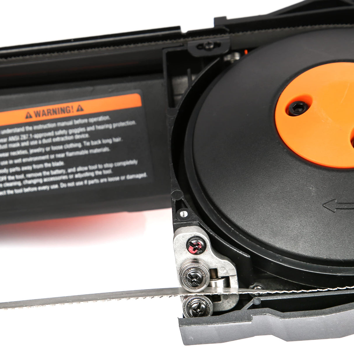 WEN Cordless Portable Bandsaw for Metal with Variable Speed, 20V Max 5.0 Ah Lithium-Ion Battery, and Charger (20496), Black WEN