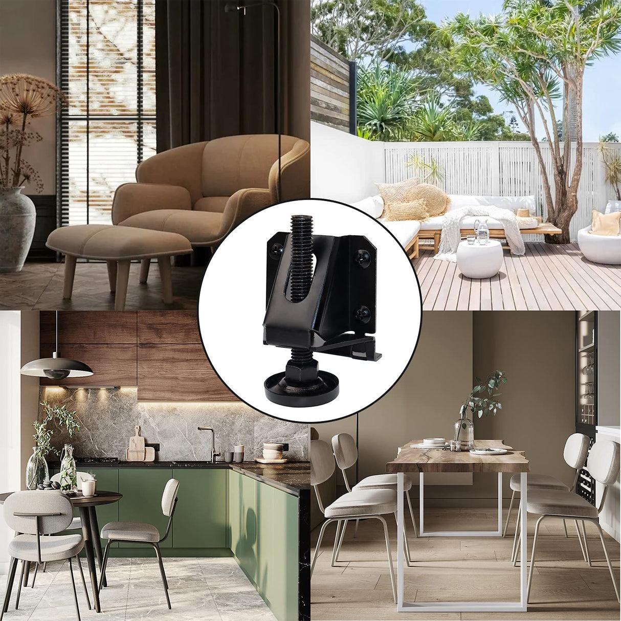 LOSCHEN 8PCS Heavy Duty Adjustable Leveling Feet for Furniture,Hexagon Nuts Lock Furniture Legs Levelers,for Table, Cabinets, Workbench,Shelving LOSCHEN