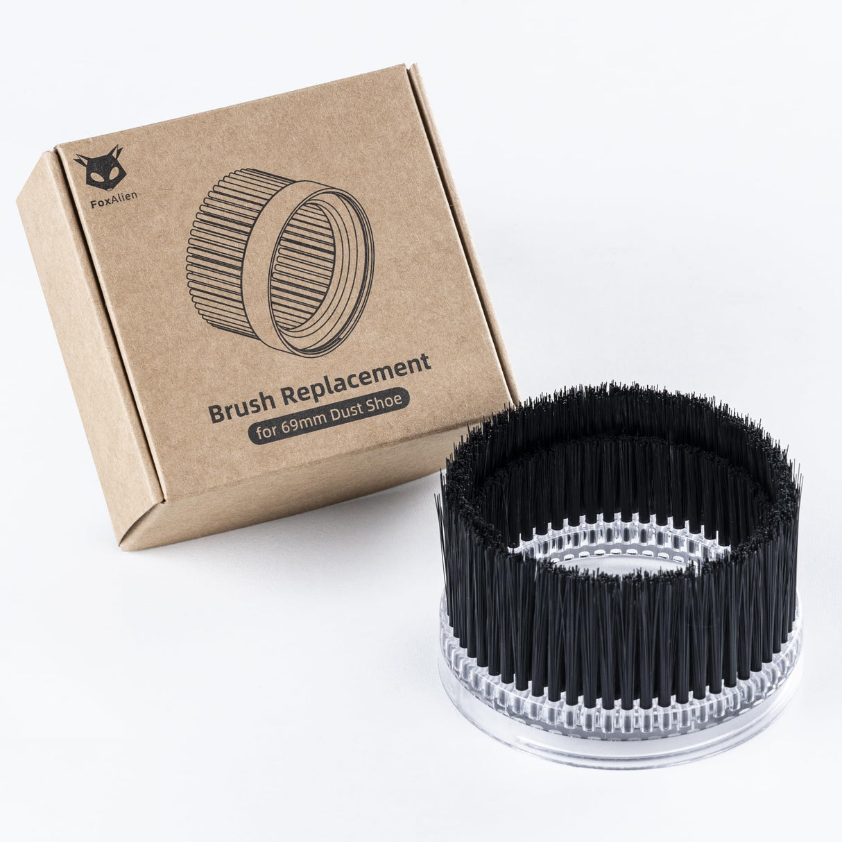 FoxAlien Brush Replacement for 69mm Diameter Dust Shoe for CNC Router Machine, Compatible with 52mm Spindle Motor and 65mm Router, Hose Diameter 38mm FoxAlien