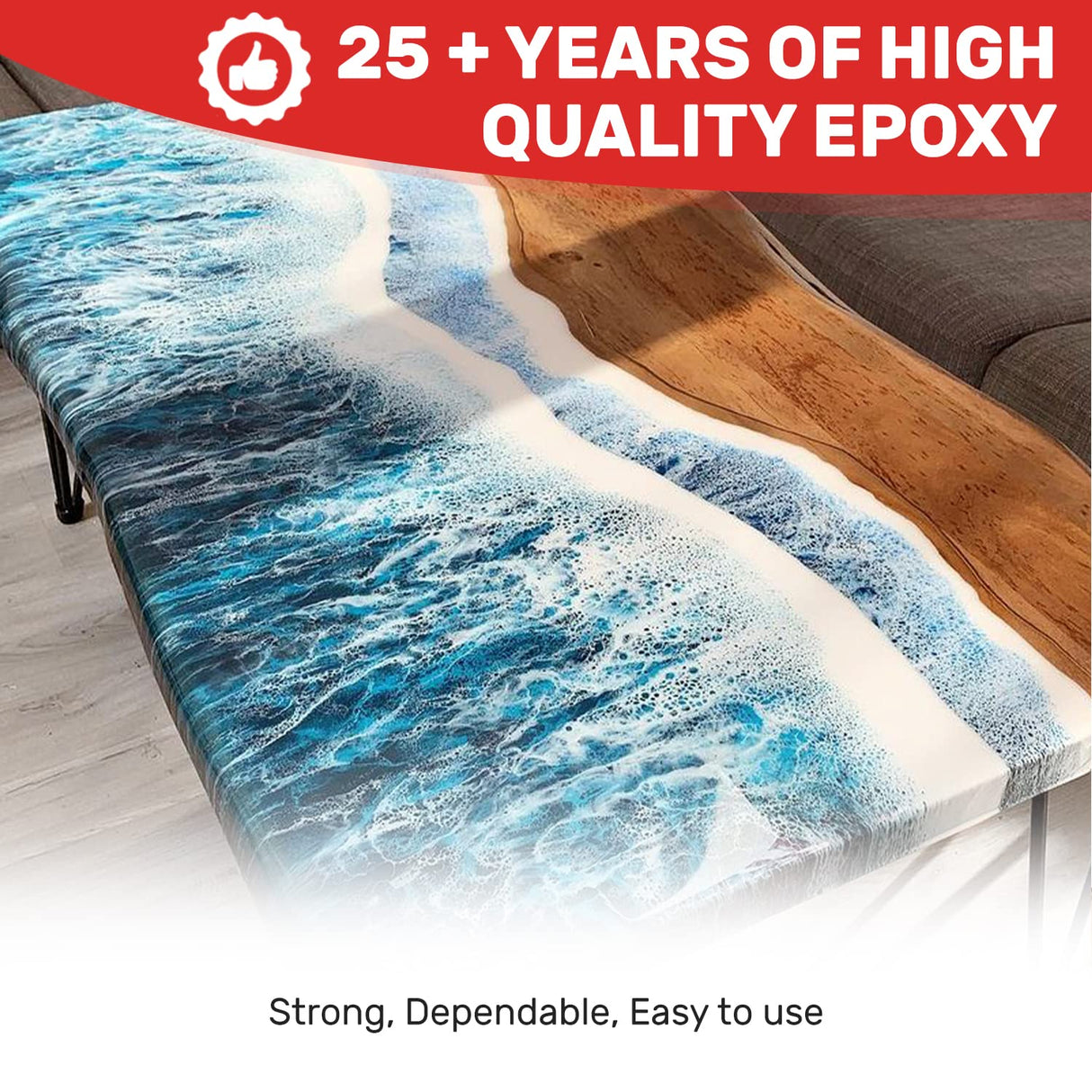 MAS Table Top Pro (1-Gallon Kit) | Crystal Clear Casting for DIY Arts and Crafts Projects | 2-Part Resin and Hardener Epoxy Kit | for Countertops, MAS