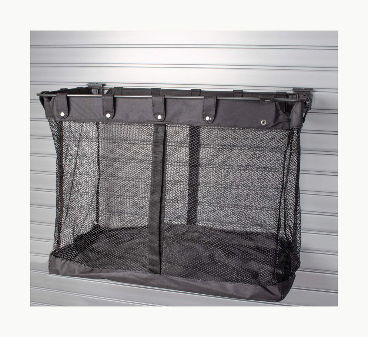 HandiWall Large Mesh Basket for Ball and Sports Storage on Garage Slatwall Panels HandiWall