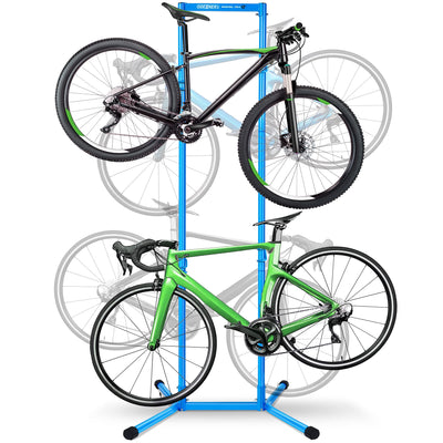 4 Bike Storage Rack Garage(Max 240lbs), Freestanding Gravity Bicycle Rack with Fully Adjustable Arms, Drill-free, Vertical Bike Floor Stand for