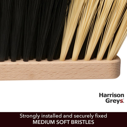 11.2" Hand Broom Medium-Soft Bristles Bench Brush, Sweeping Brush with Wooden Handle, Lightweight Dusting Brush, Handheld Small Broom, Shop Brush