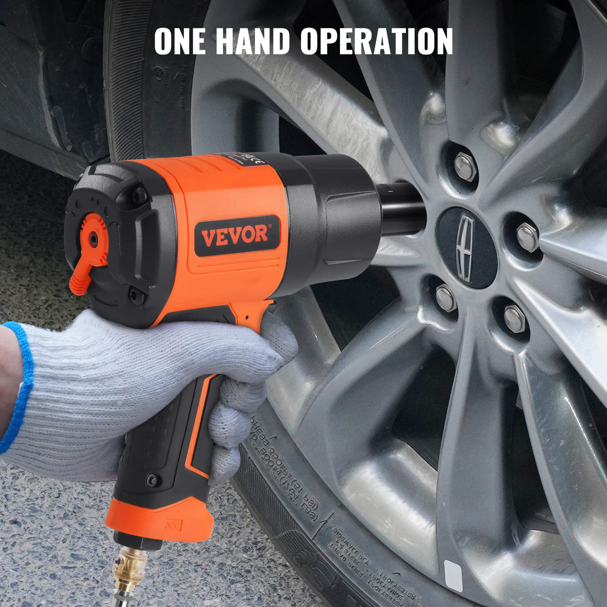 VEVOR 1/2-Inch Air Impact Wrench - High Torque 1400 ft-lbs - Lightweight 4.6 lb - Includes 11-Piece CR-V Steel Impact Socket Set & Carrying Case VEVOR