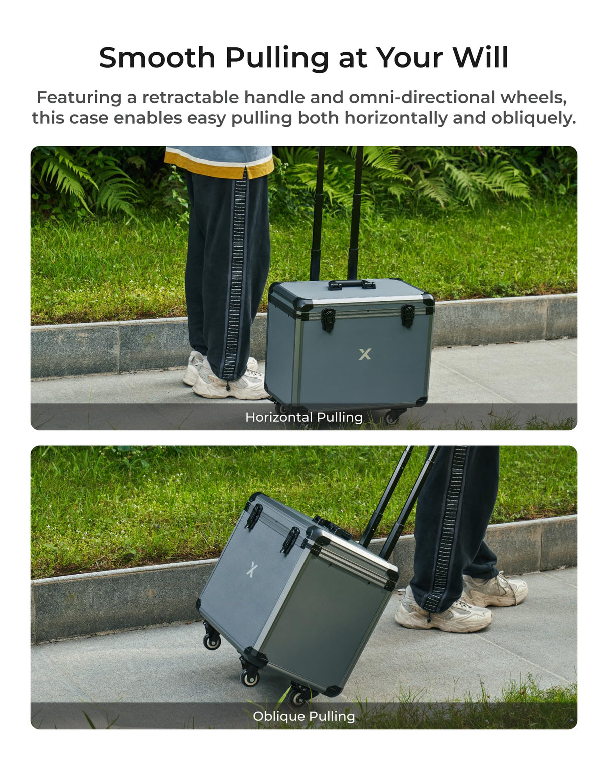 xTool F1 Rolling Hard Case for F1 Craftshow, Shockproof Shell and Embedded Foam Protect F1 Laser Machine, Retractable Handle and Omni-directional xTool