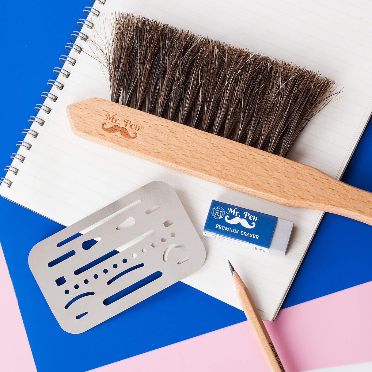 Mr. Pen Dusting Brush, Drafting Brush, Eraser Shield and Eraser Mr. Pen