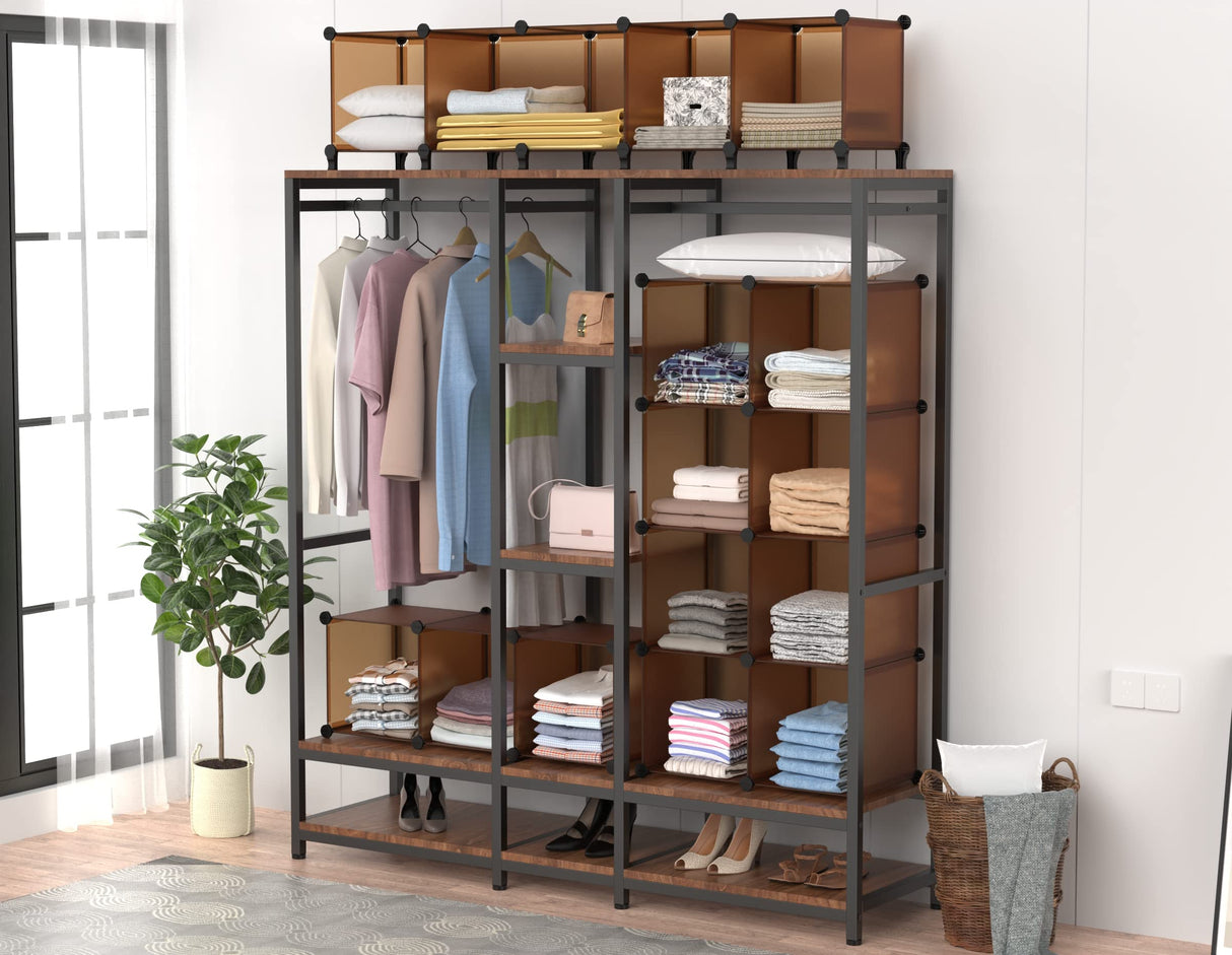 HOMIDEC 16-Cube Brown Storage Organizer – Versatile Closet and Bookshelf Solution HOMIDEC
