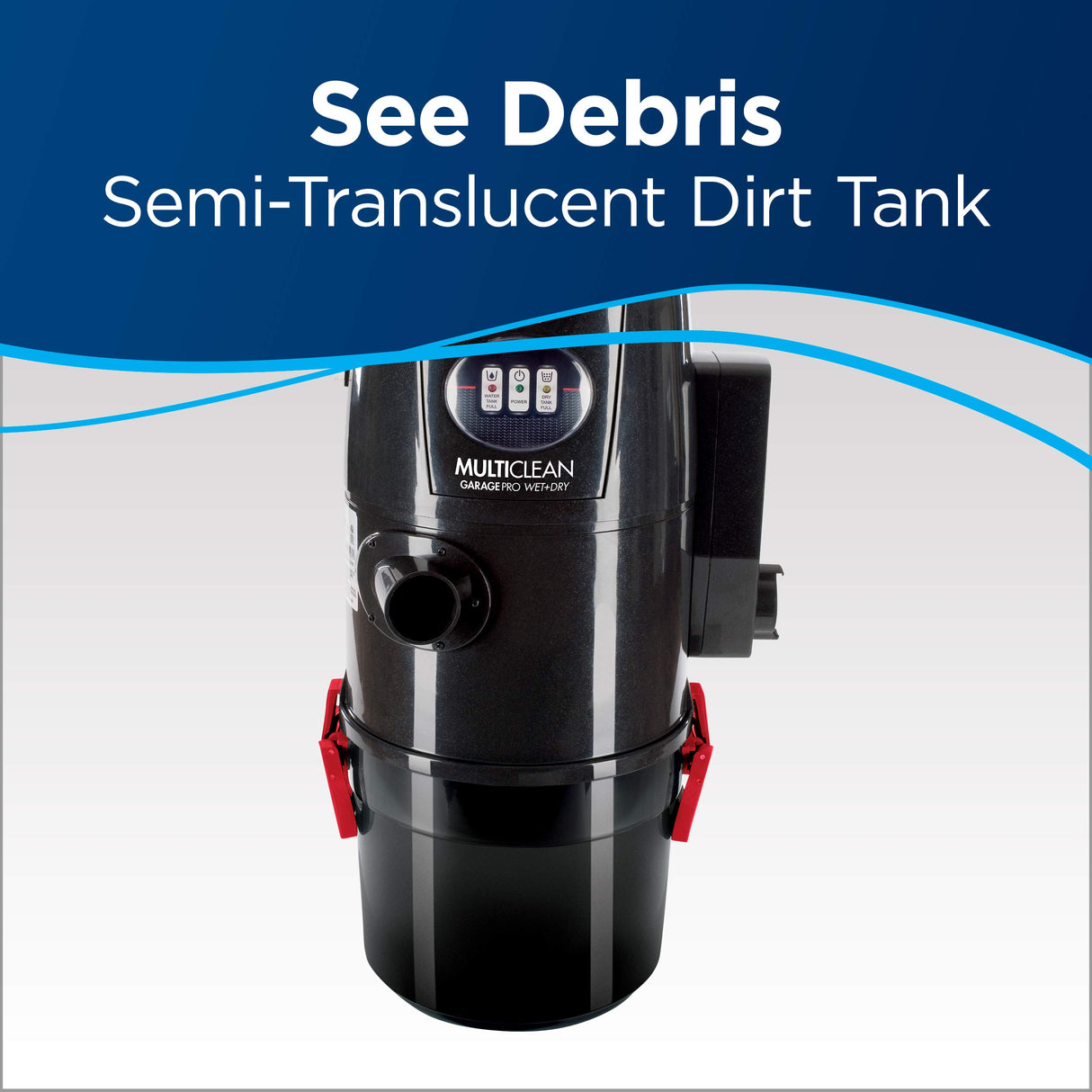 BISSELL Garage Pro Wall-Mounted Wet Dry Car Vacuum/Blower With Auto Tool Kit, 18P03, Stealth Metallic Gray Bissell