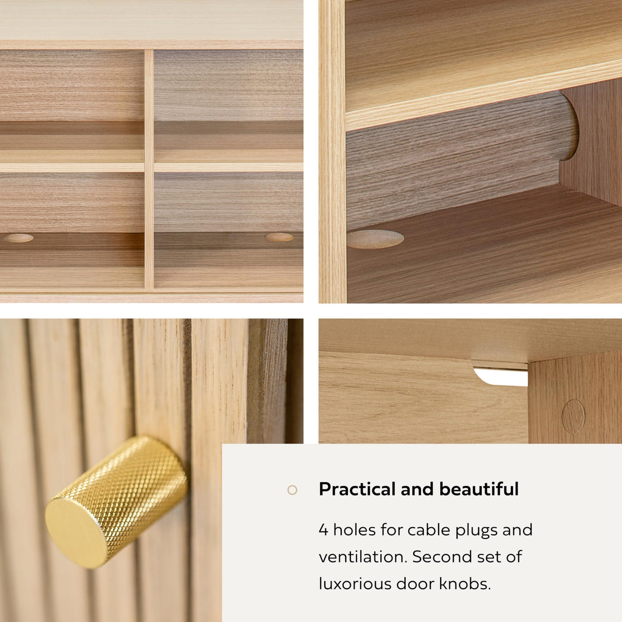 WERMO 55'' Sideboard Storage Cabinet with Doors and Shelves - Credenza Storage Cabinet for Office, Bedroom Storage Cabinet, Hallway Storage Cabinet, WERMO