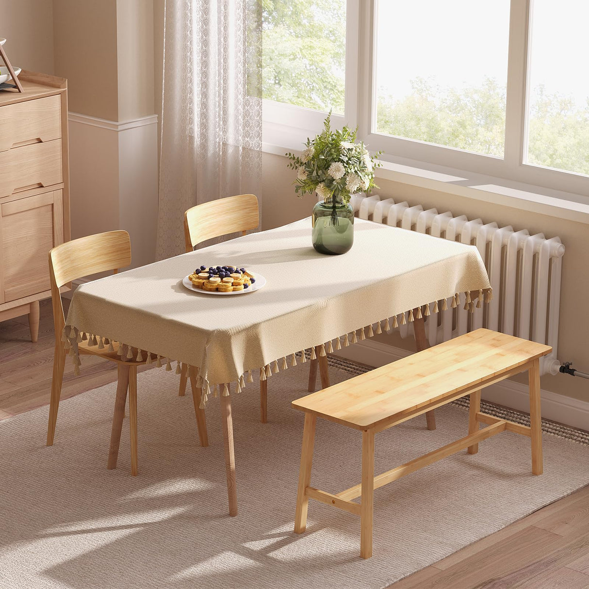 HOOBRO Bamboo Dining Bench, Table Bench, Entryway Bench, Kitchen Bench, Shoe Changing Bench, for Kitchen, Dining Room, Living Room, Bedroom, Easy to HOOBRO