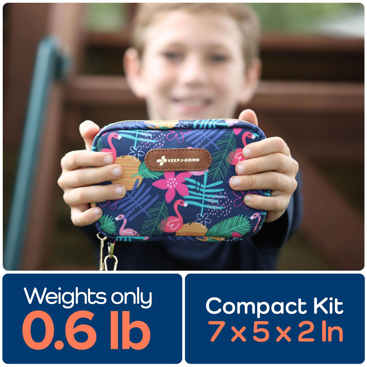 KEEP>GOING KeepGoing Travel First Aid Kit for Kids – 130 Pc. Small First Aid Kit for Car, Home, Purse, Diaper Bag & Backpack with Latex-Free Bandages KEEP>GOING