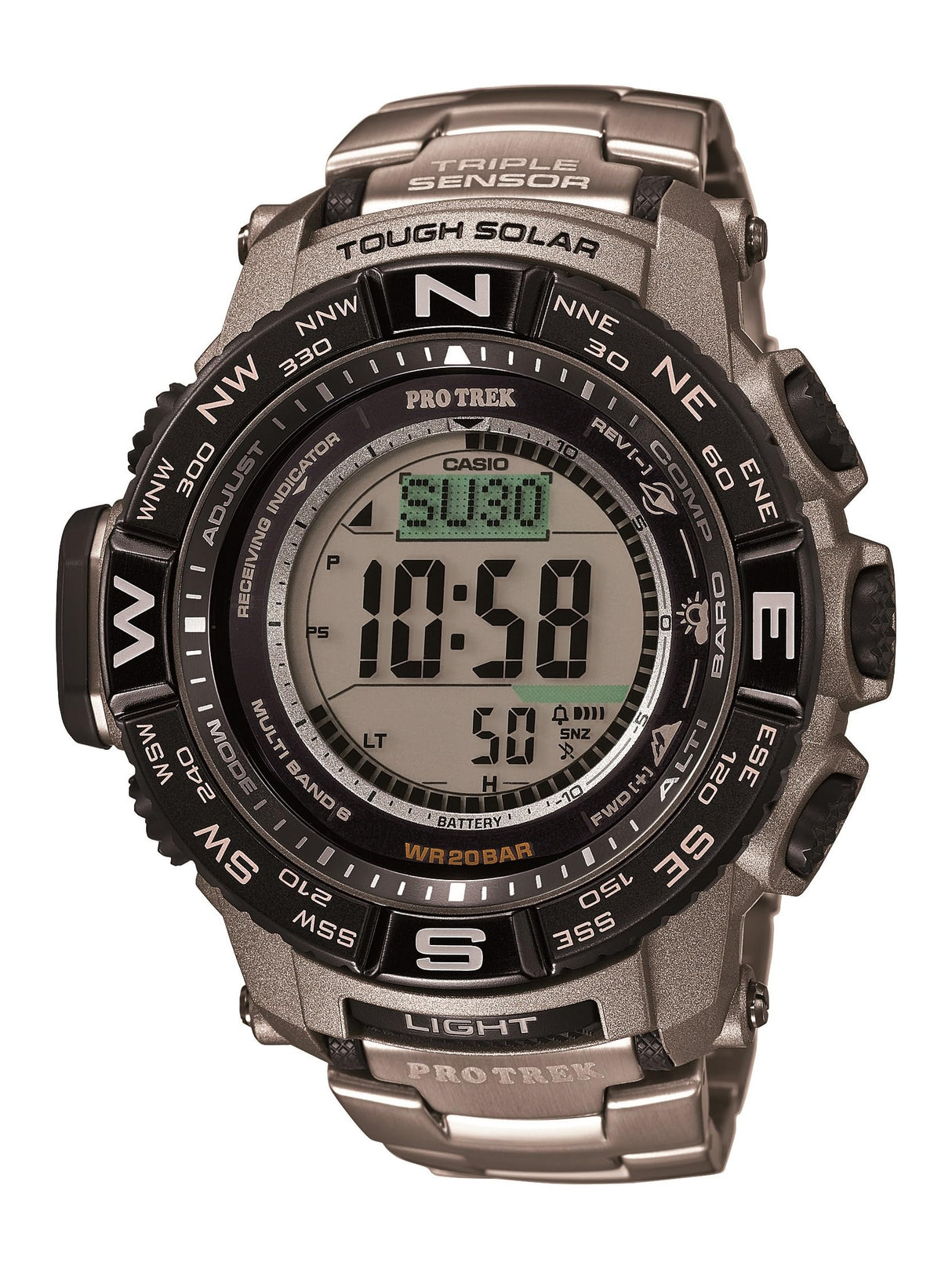 Casio Men's Pro Trek PRW-3500T-7CR Tough Solar Triple Sensor Digital Sport Watch Casio