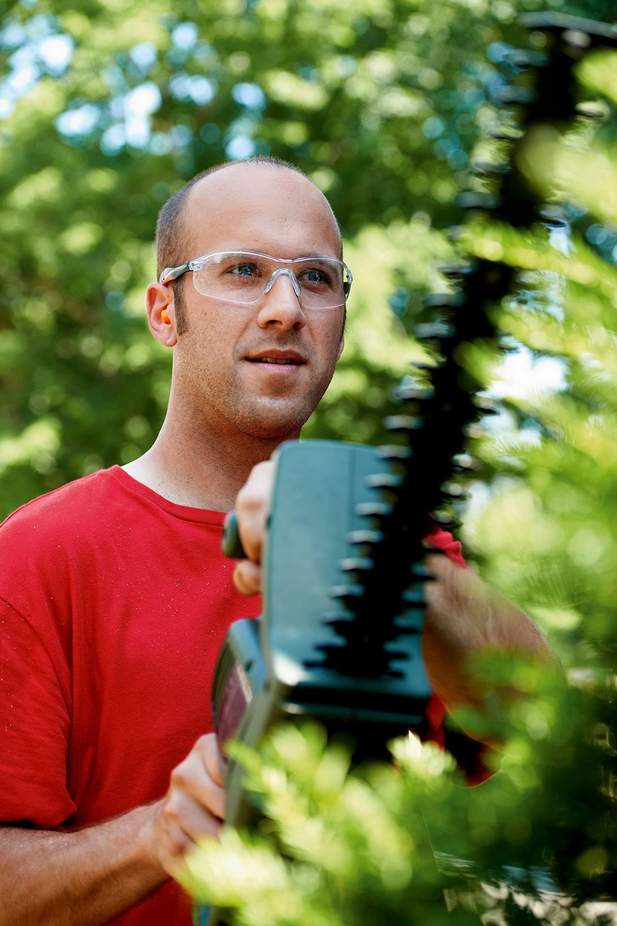 3M Flat Temple Safety Eyewear with Scratch Resistant Lens, Frame: Black/Red, Clear Lens 3M