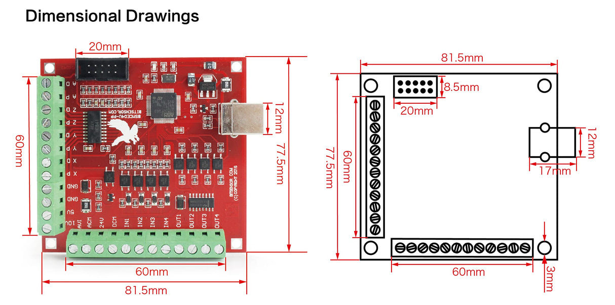 CNCTOPBAOS 4 Axis USB Mach3 Motion Control Card,Red 4-Axis Linkage MACH3 CNC Controller Board,Stepper Motor Driver Control Card 100KHz 4 Inputs CNCTOPBAOS