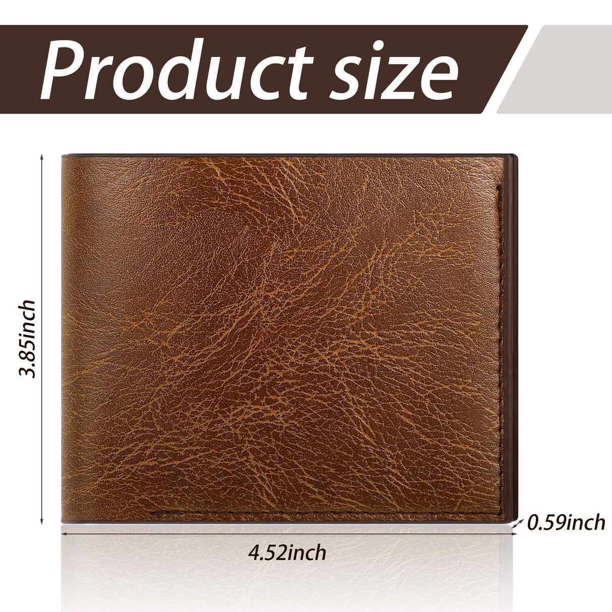 Sotiff 12 Pcs Leather Wallet Bulk Men PU Slim Bifold Wallet Set DIY Engraving Christmas Gifts for Husband Son Grandpa(Brown) Sotiff