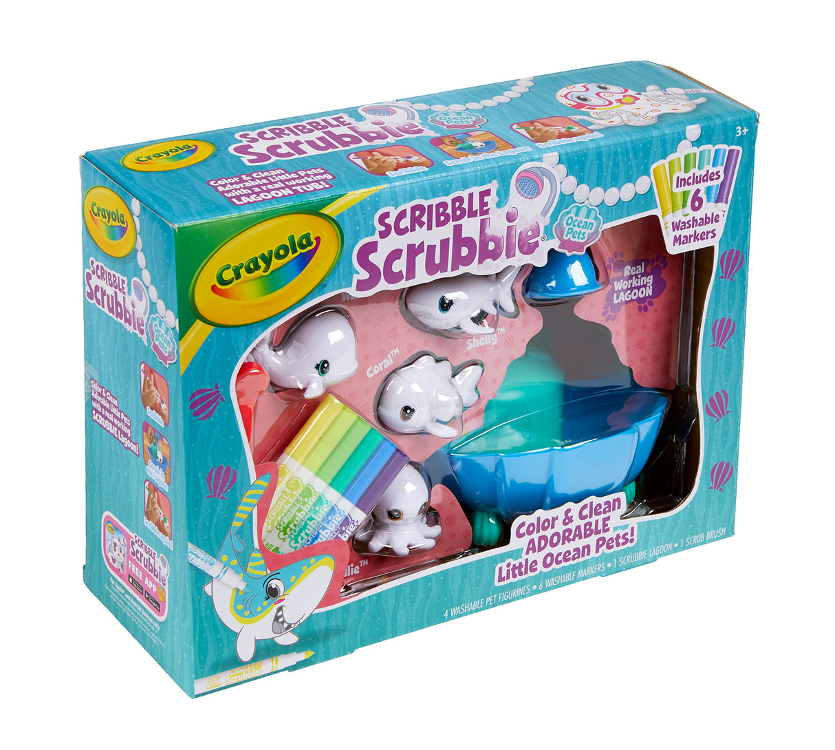 Crayola Scribble Scrubbie Pets Blue Lagoon Playset, Pet Toys For Girls & Boys, Gifts For Kids Ages 3+ Crayola