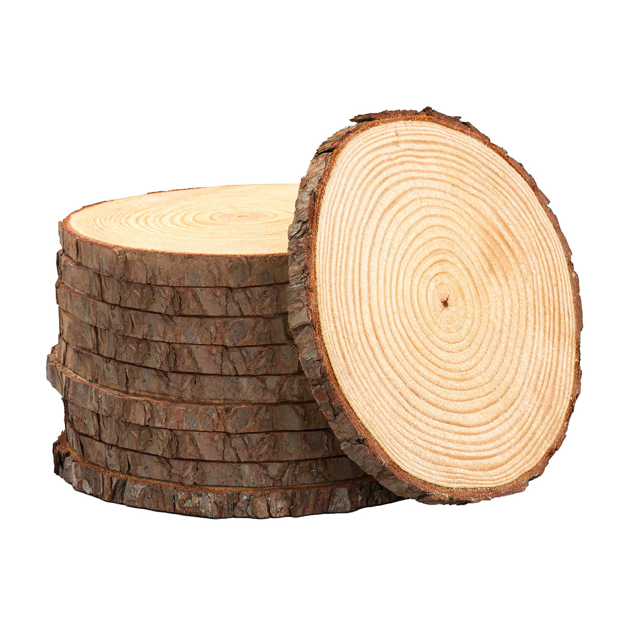 Set of (10) 8-9 inch Wood Slices for centerpieces! Wood Slice centerpieces, Wood Rounds, Tree Slices (8 inch) Rustic Wood Slices Inc.