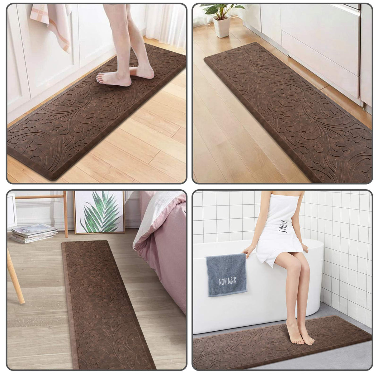 KMAT Kitchen Mat Cushioned Anti-Fatigue Waterproof Non-Slip Standing Mat Ergonomic Comfort Rug for Home,Office,Sink,Laundry,Desk 17.3" (W) x KMAT