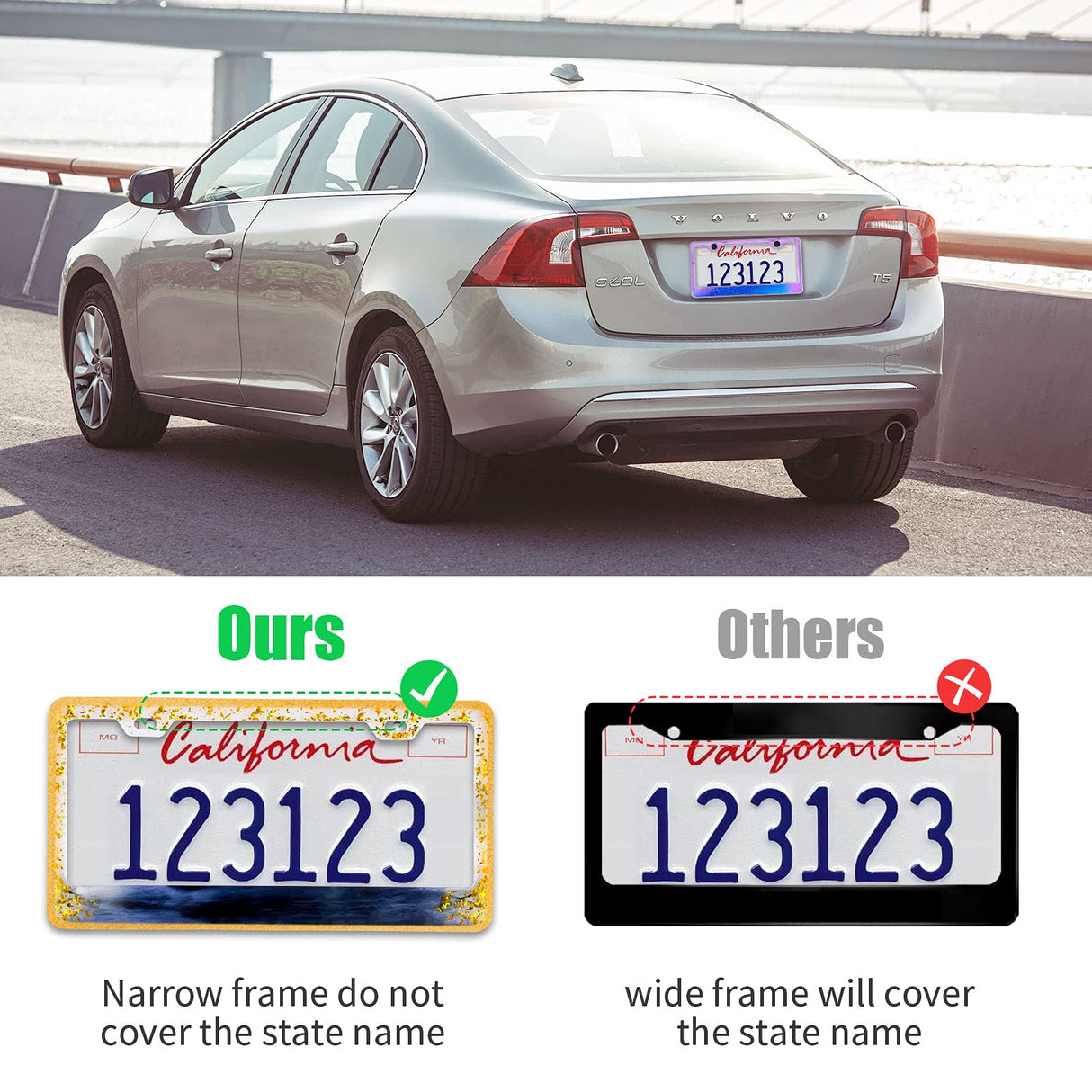 NiArt Car License Plate Frame Epoxy Resin Casting Silicone Mold Kit + Screw Accessories + Glitters, Handmade Crafts Supplies Car Plate Bracket NiArt