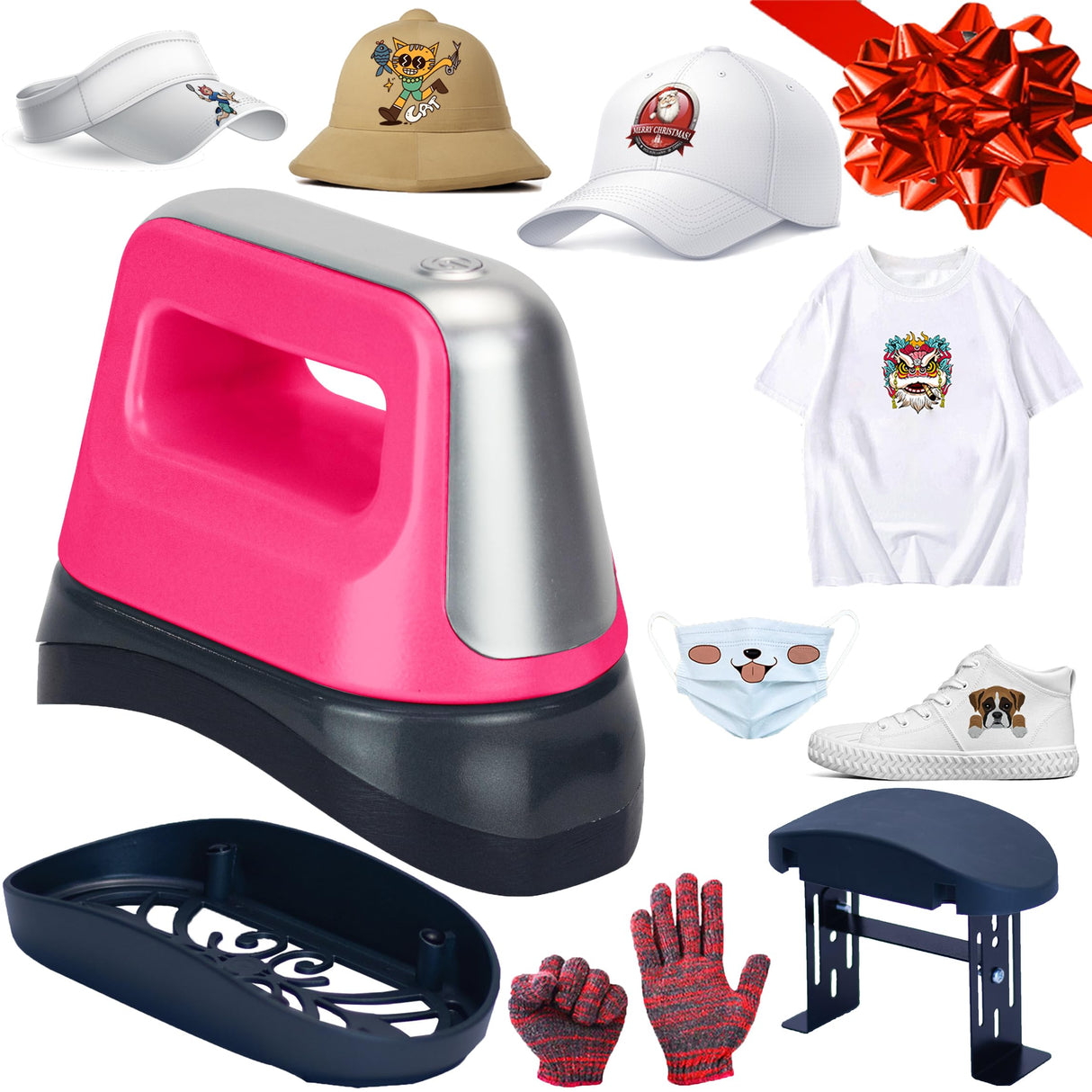 Hat Heat Press,Hat Press, Mini Heat Press,Hat Press Heat Machine for Caps,Heat Press Machine for t Shirts,6.3 * 3.3 in Curved Ceramic-Coated Heat MEETDUMPL