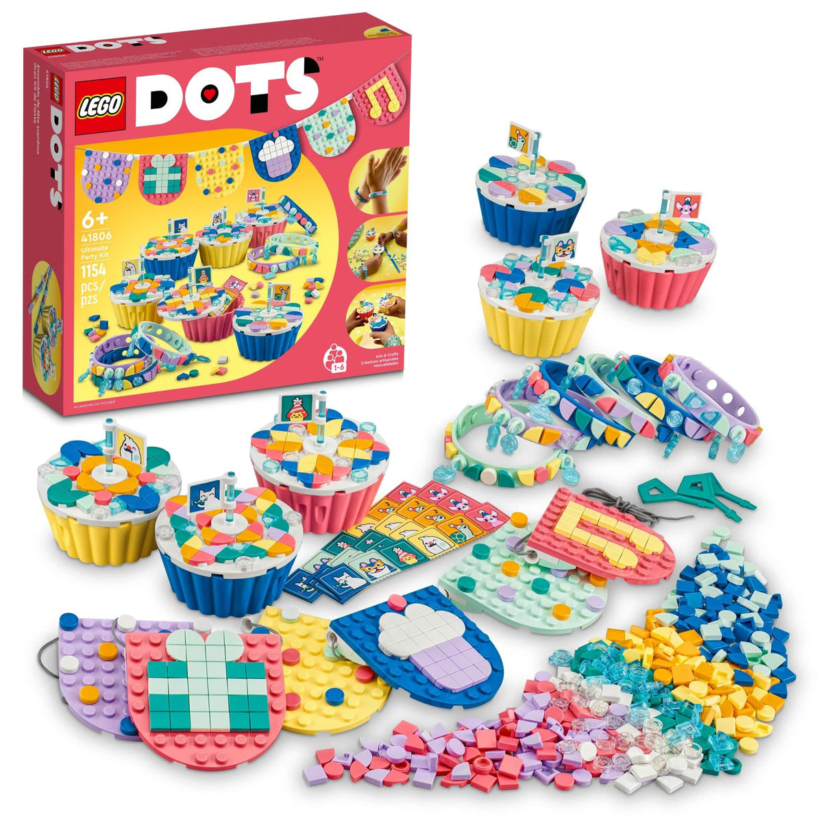 LEGO DOTS Ultimate Party Kit 41806 Arts & Crafts Kit Perfect for Kids Birthday Party Age 6-10, Party Bag Fillers, Birthday Party Games and Crafts LEGO