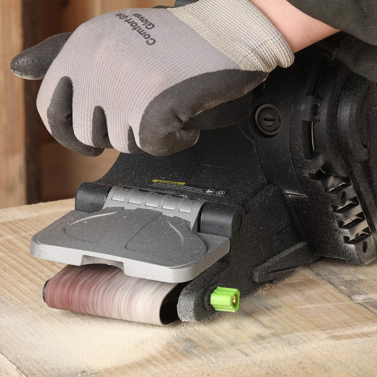 GALAX PRO 8 Amperes Belt Sander 120-380RPM with Variable Speed Settings, 5 Pieces Sanding Belts(3x21 Inch) and Dust Bag for Stock Removal GALAX PRO
