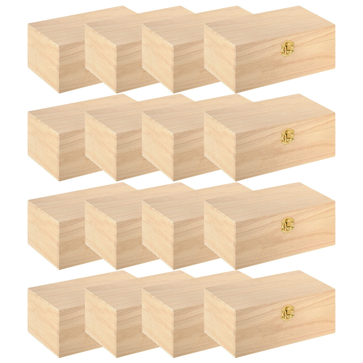 8.4” Unfinished Wooden Box by Make Market - Ready-to-Decorate Wood Box for Trinkets, Coins, Jewlery, Valuables - Bulk 12 Pack Make Market