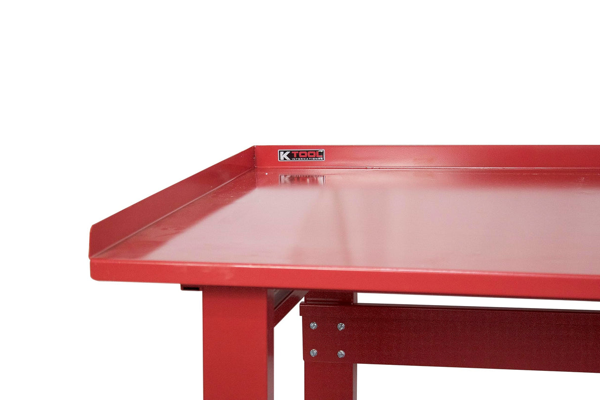 K Tool International 75111 60" x 34" Heavy Duty Work Table for Garages, Repair Shops and DIY, 1200 lb., 31" Height, Raised Edges, Bottom Shelf, K Tool International